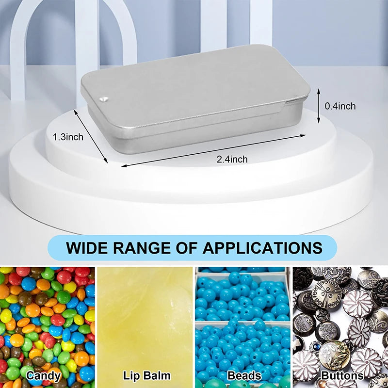 Tinplate Slide Lid Mini Storage Box | Metal Push-Pull Tin