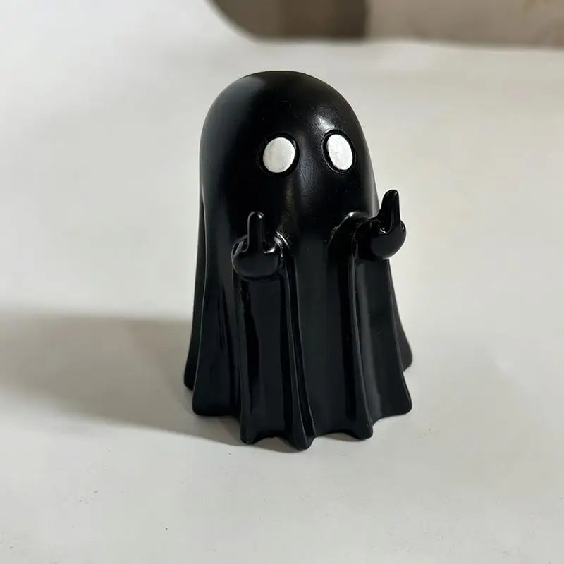 Cute Halloween Ghost Resin Statue – Mini Desktop Shelf Décor Halloween Resin Ornament Nixie A12