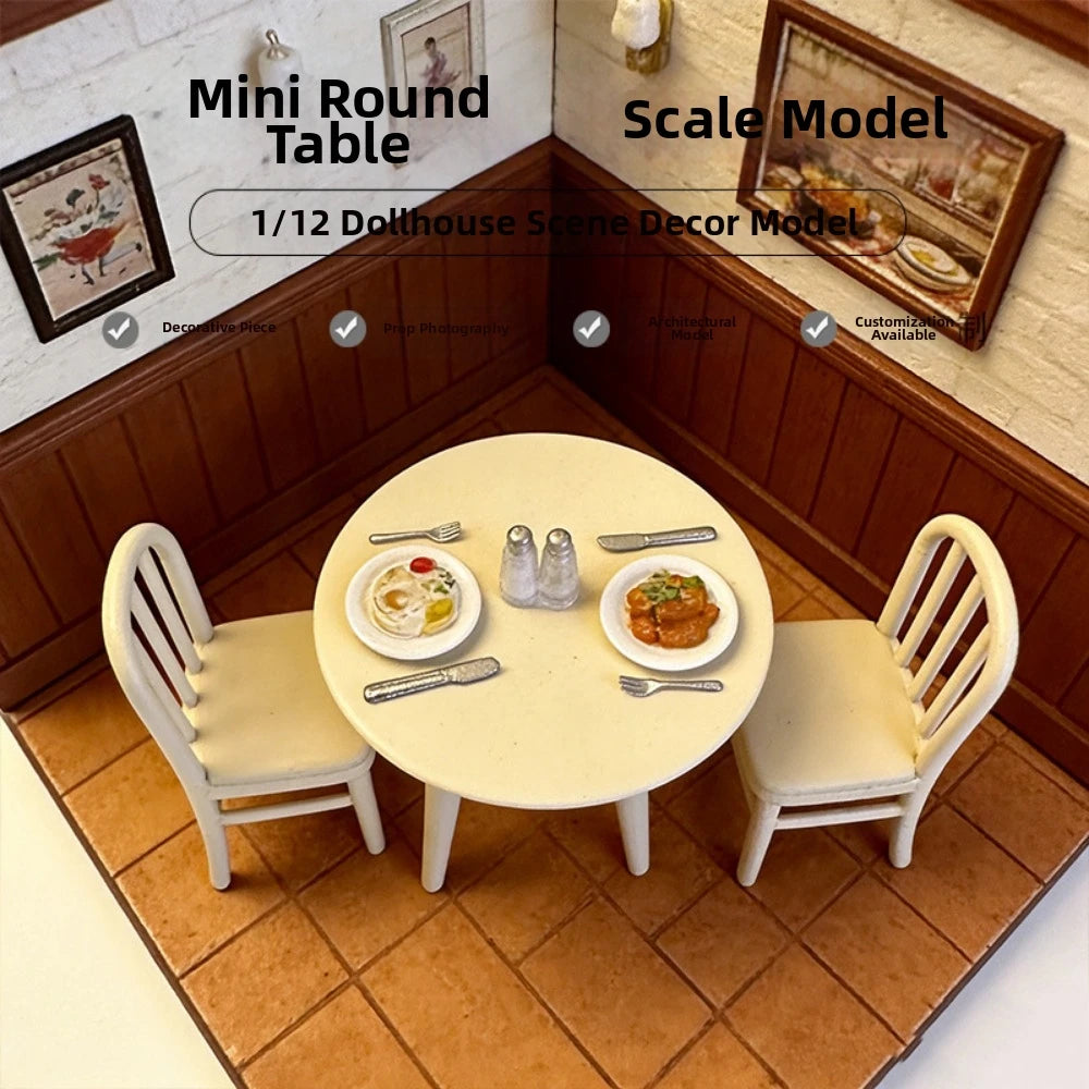1:12 Dollhouse Miniature Dining Table & Chairs Set | Multi-Style Dollhouse Miniature Furniture Nixie