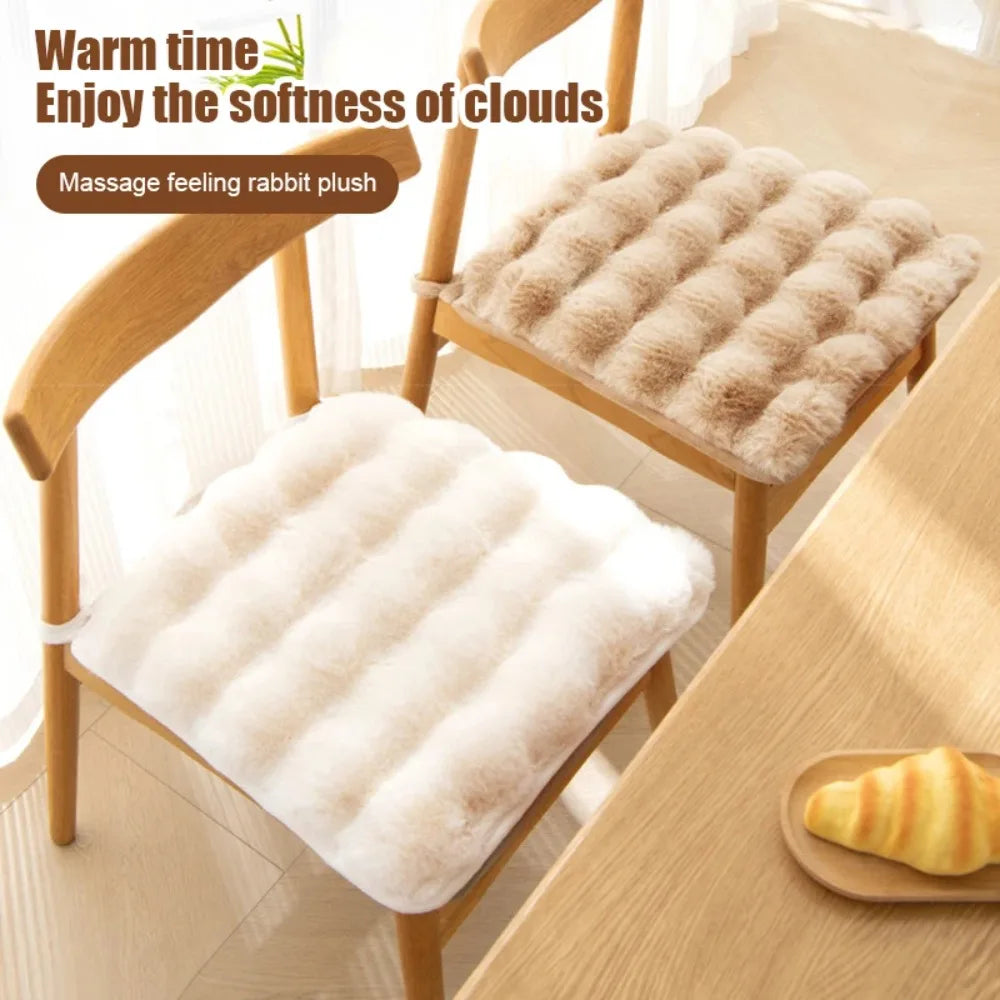 Plush Square Chair Seat Pad – Non-Slip Thickened Cotton Cushion Chair Seat Cushion Nixie