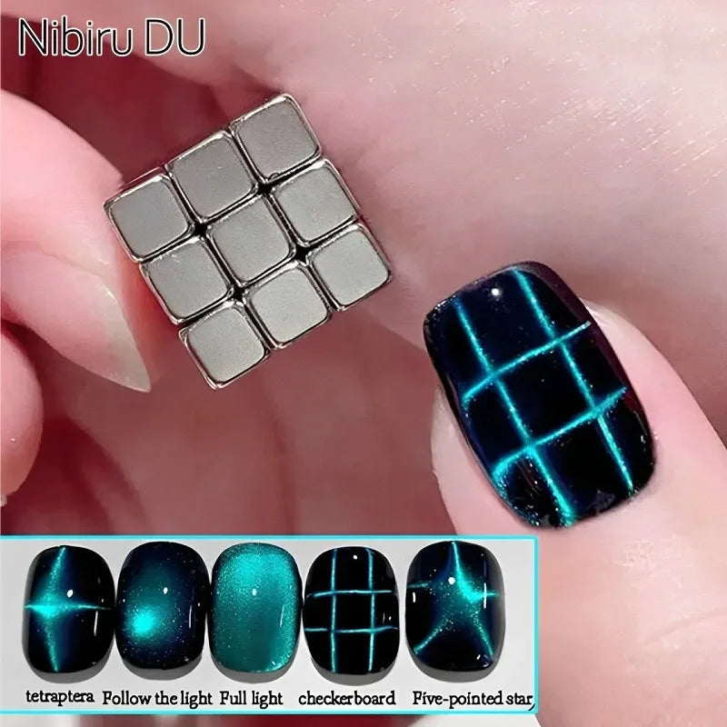 27pcs Cat Eye Magnet Cube Set – 9D/5D Nail Gel Polish Tool Nail Art Tool Nixie