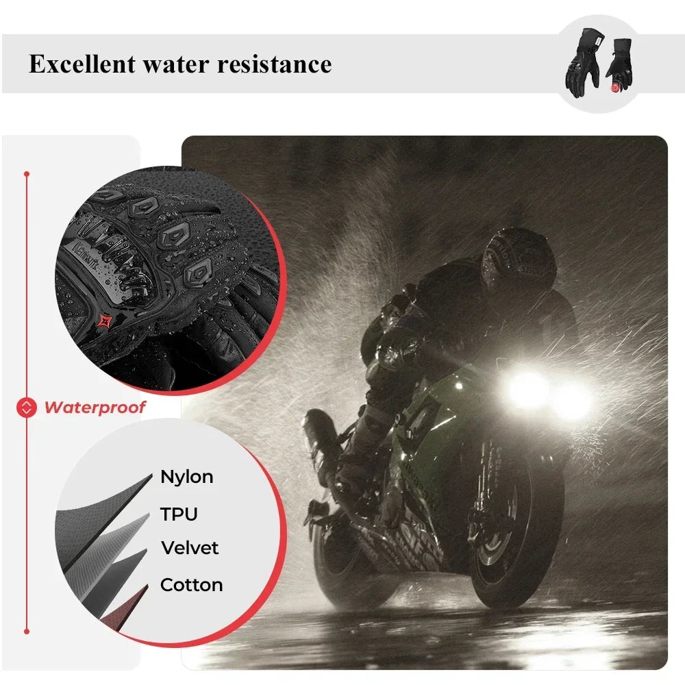 KEMiMOTO Winter Motorcycle Gloves – Waterproof & CE Rated Motorcycle Gloves Nixie