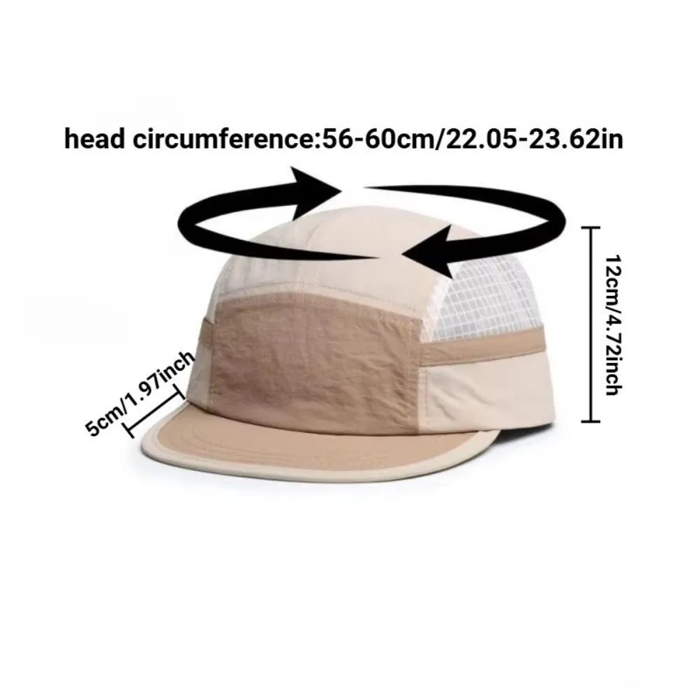 5 Panel Nylon Mesh Baseball Cap – Quick Dry Breathable Hat