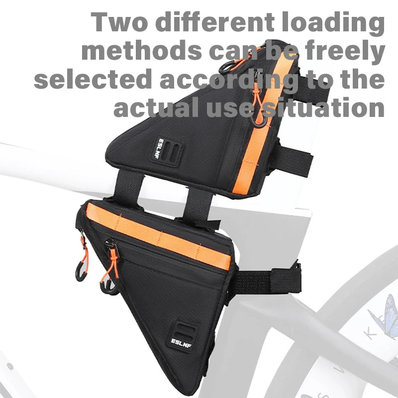 ESLNF Bicycle Triangle Frame Bag | Dual Mesh Pockets