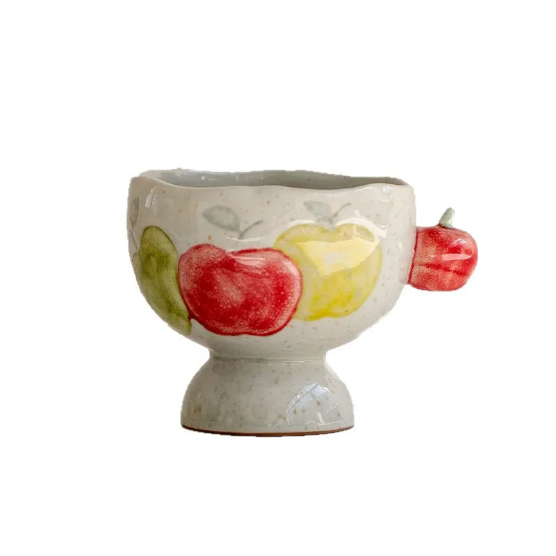 Hand Painted Apple Ceramic Coffee Mug – Cute Couple Gift Ceramic Coffee Mug Nixie