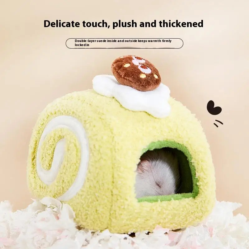 Cute Cake Plush Hamster House – Small Pet Nest & Hideout Small Pet Nest Nixie