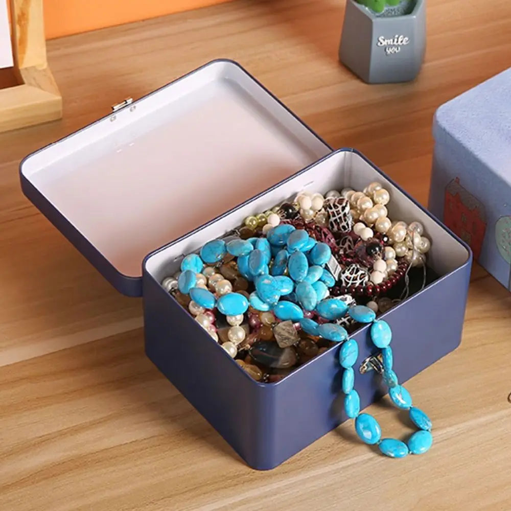 Tinplate Storage Box with Password Lock – Desktop Organizer