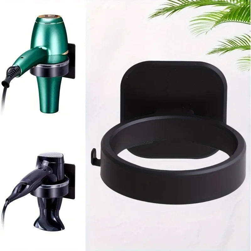 Wall-Mounted Hair Dryer Holder & Bathroom Beauty Organizer Bathroom Tool Organizer Nixie black