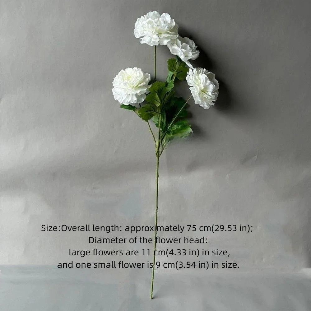 4-Head Pink Peony Artificial Silk Flowers – Long Stem Faux Floral Artificial Silk Flowers Nixie