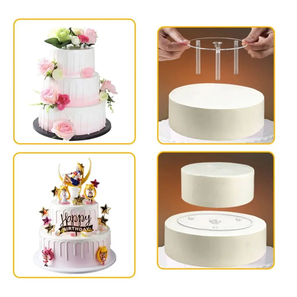 Transparent Plastic Multi-Layer Cake Stand Tier Support Set 4Pc