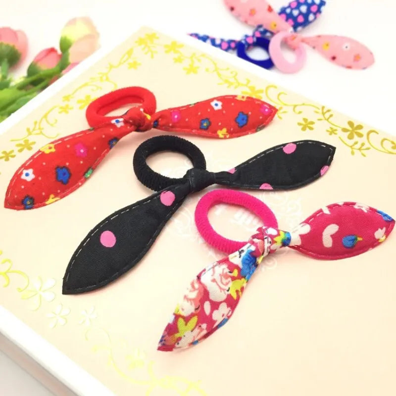Bunny Ear Hair Bands 24 Mixed Colors – Nylon Cotton Elastics Elastic Hair Bands Nixie