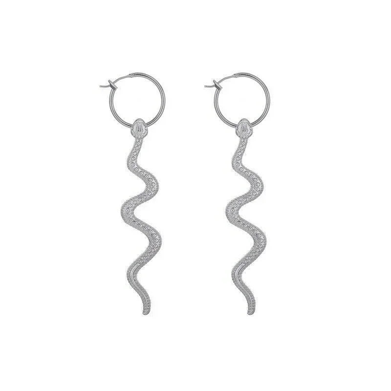 Vintage Snake Dangle Stud Earrings – Zinc Alloy Animal Style Dangle Stud Earrings Nixie