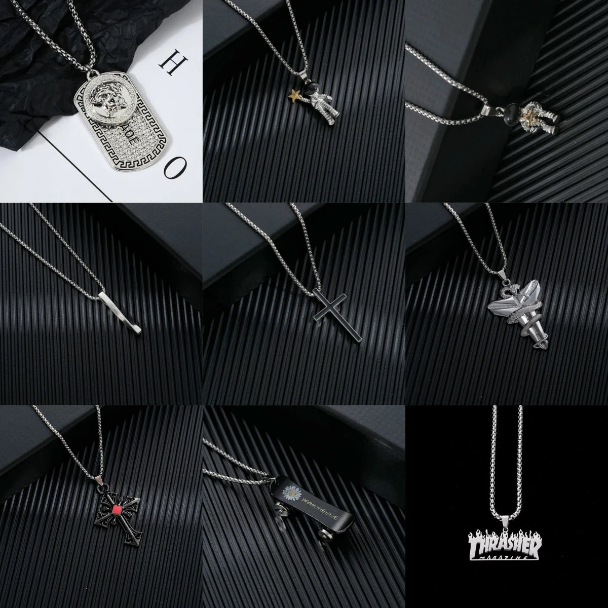 Hip-Hop Long Pendant Necklace – Unisex Trendy Metal Jewelry Pendant Necklace Nixie