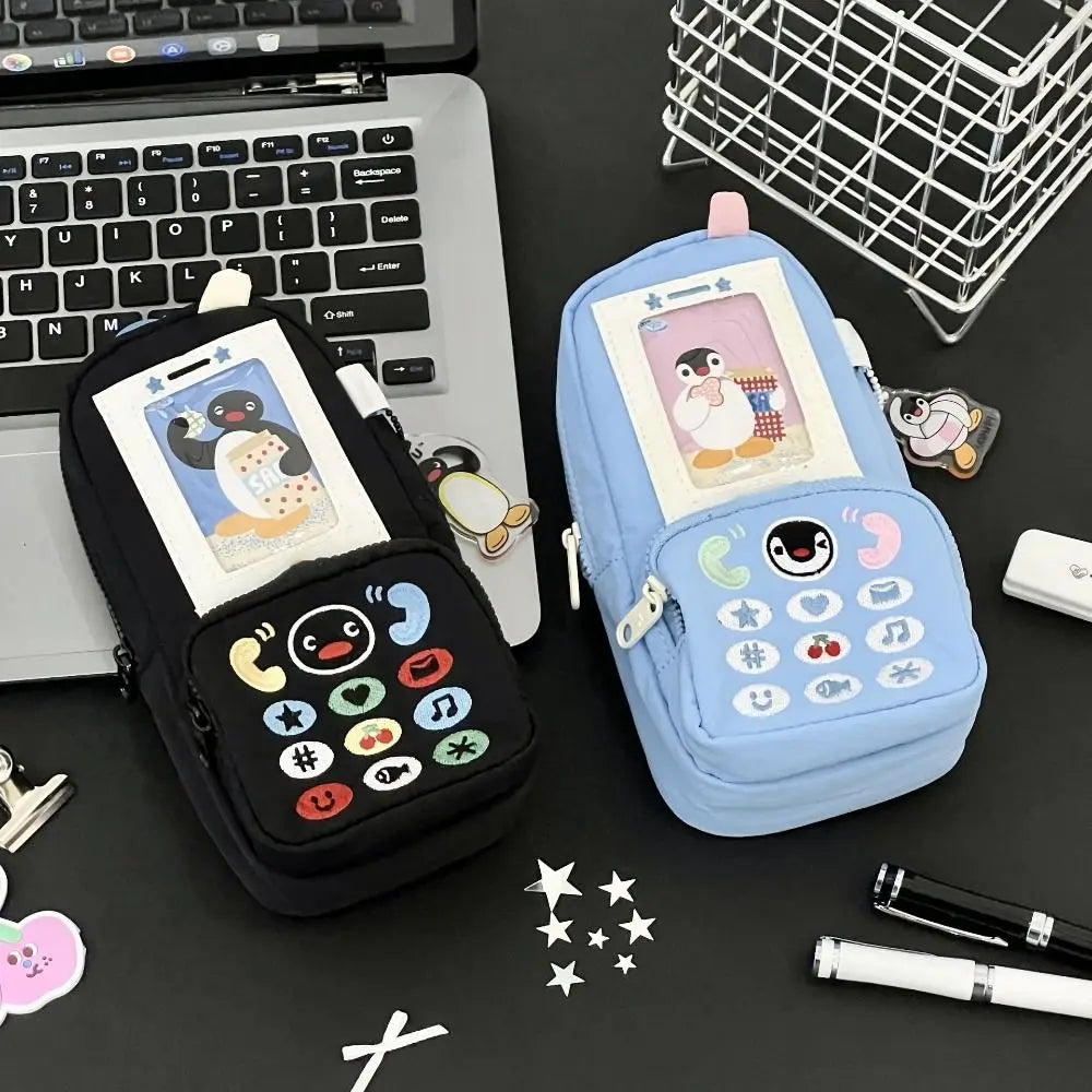 Penguin Canvas Pencil Case Large Capacity Pen Bag | Kawaii Canvas Pencil Case Nixie