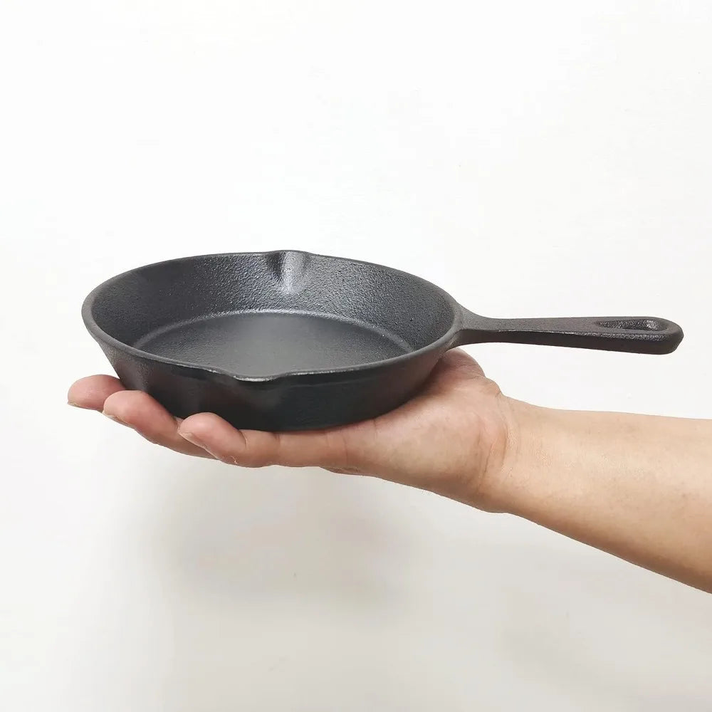 6-Inch Cast Iron Skillet with Drip Spouts | Camping & Home Cast Iron Skillet Nixie