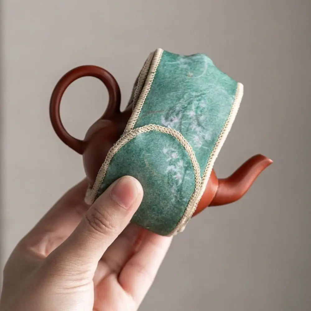 Retro Suede Teapot Protective Cover | Chinese Style Travel Wrap Teapot Protective Cover Nixie