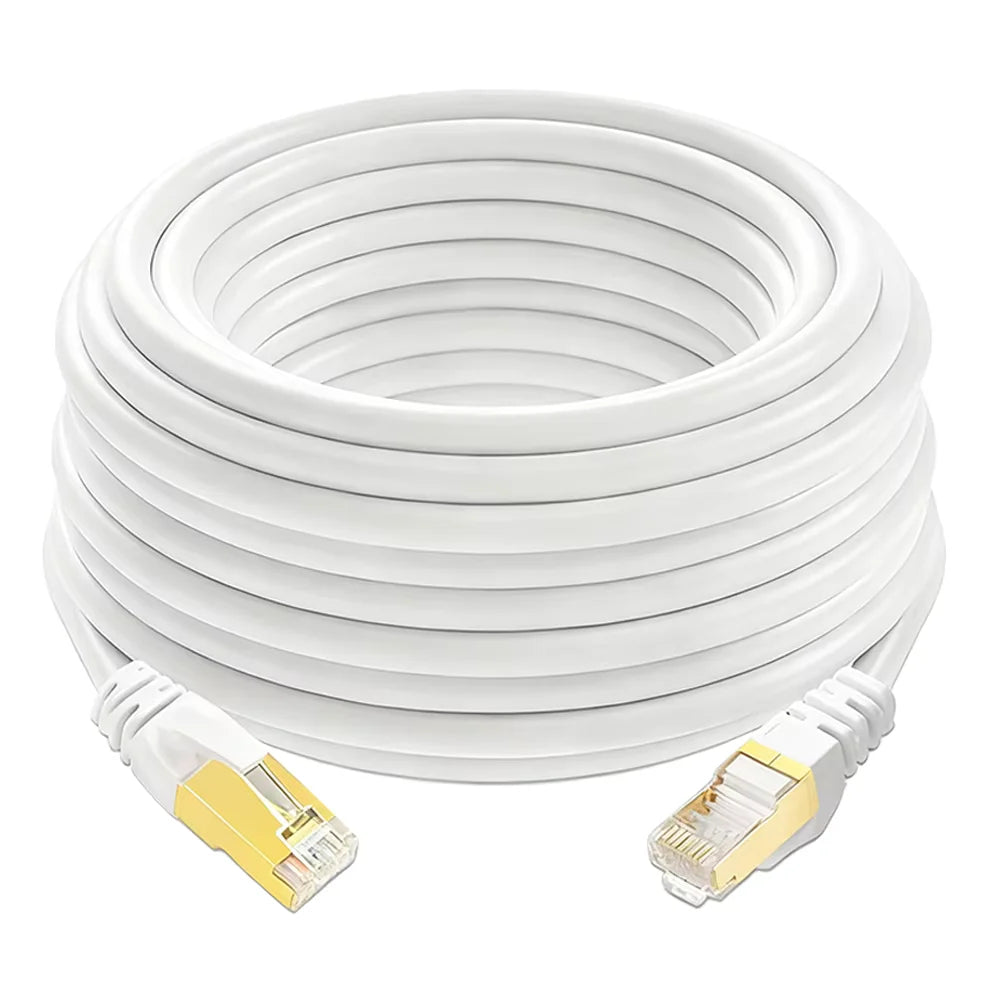 Cat6 Ethernet Cable RJ45 UTP 1000Mbps LAN Cord – PC, PS5 & Xbox Ethernet Network Cable Nixie White CAT6 30M