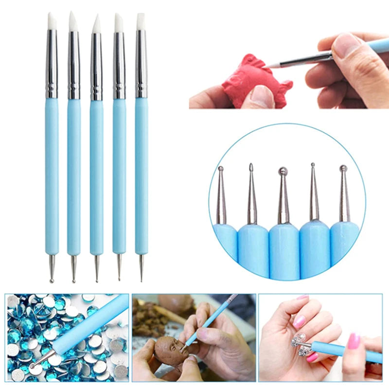 5-Piece Silicone Clay Sculpting Tools – Pottery & Nail Art Set Clay Sculpting Tools Nixie