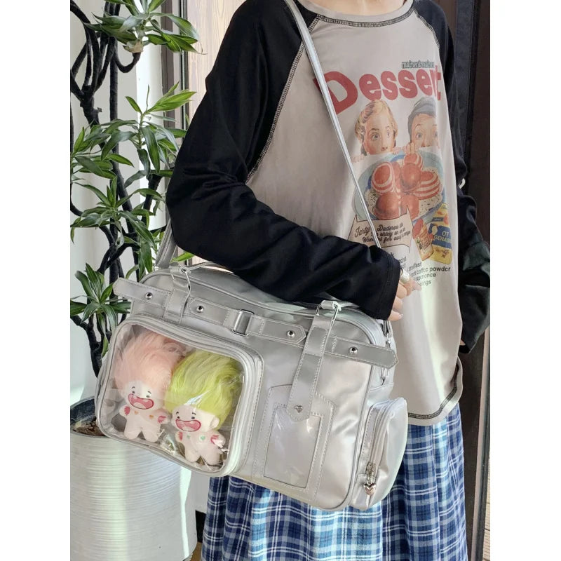 Nixie 2D Anime Purple Boston Bag – Large Shoulder & Crossbody Shoulder Tote Bag Nixie