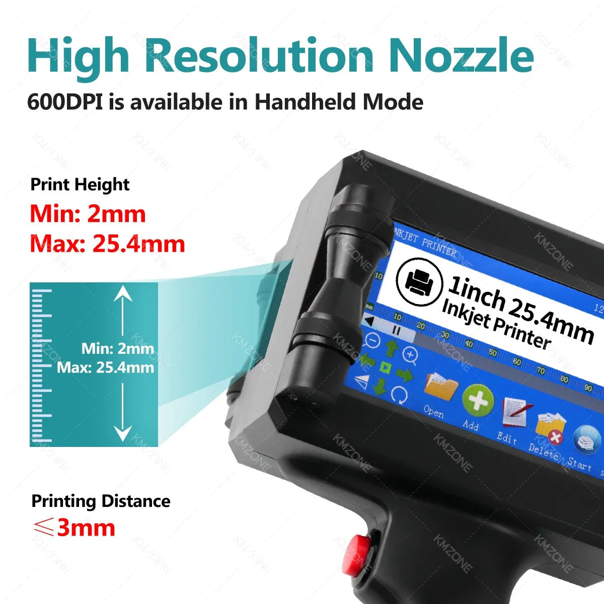 Nixie Handheld Inkjet Printer 2–25.4mm | Date, Logo & Code