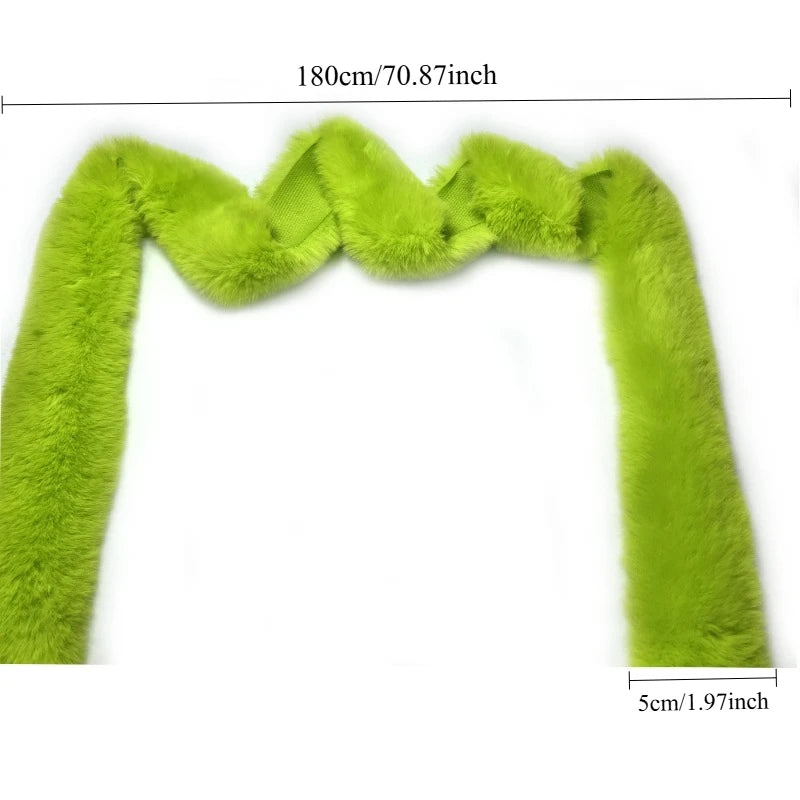 Lime Green & White Faux Fur Christmas Garland 1.97x7FT Christmas Garland Nixie