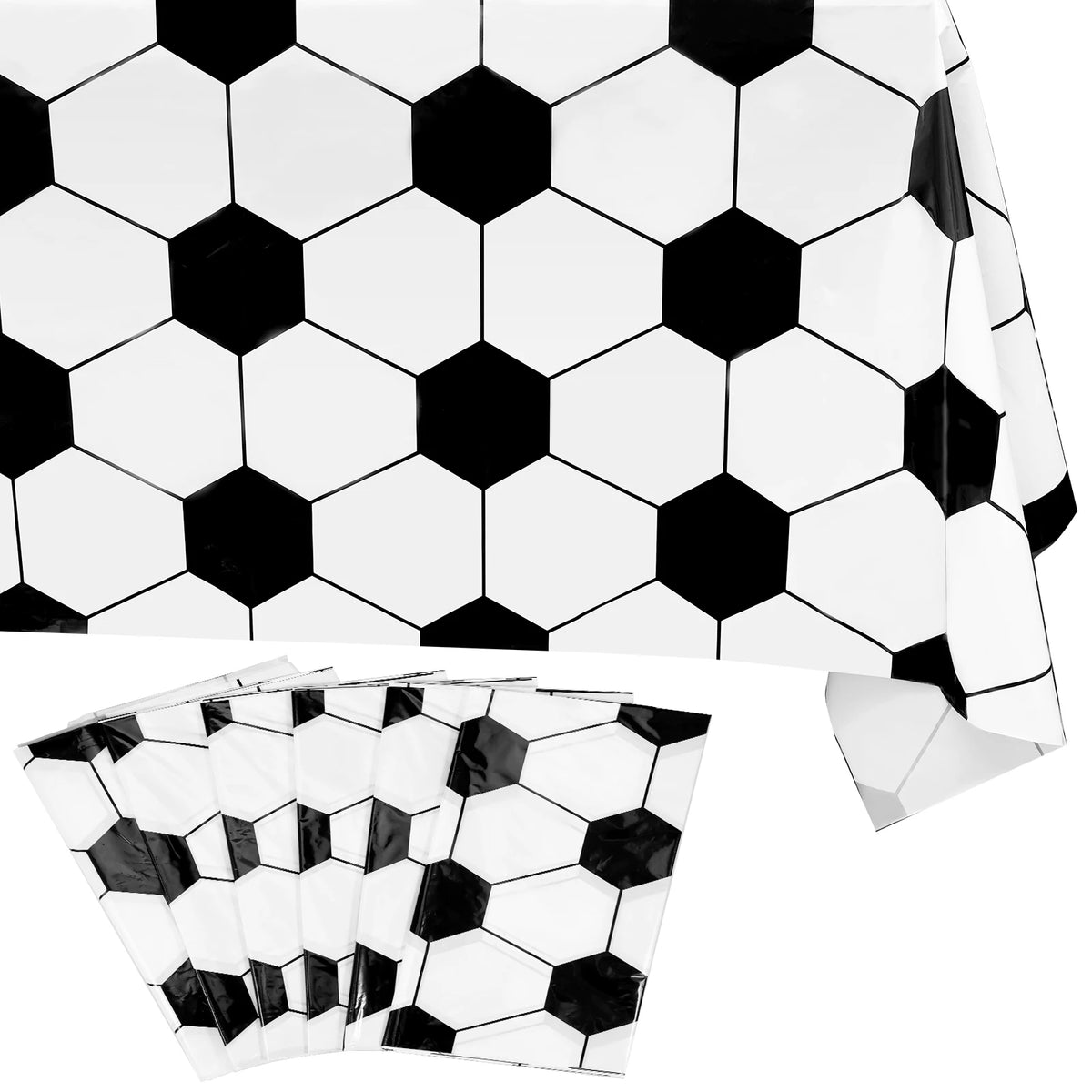 6Pcs Soccer Party Tablecloths – Waterproof Rectangle Covers Party Tablecloth Set Nixie 6Pcs