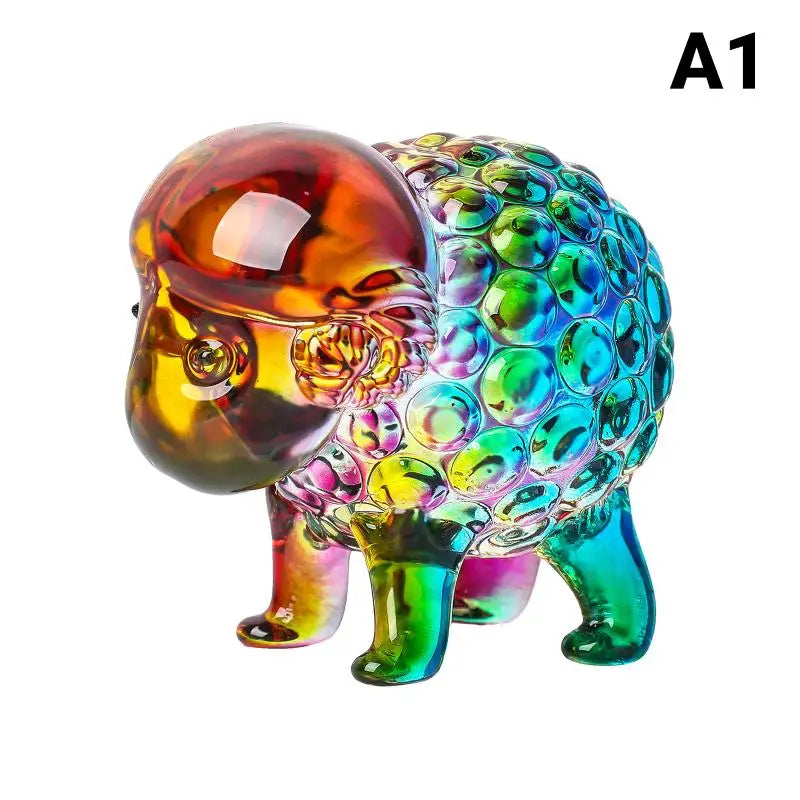 Crystal Zodiac Sheep Statue 2027 Lucky Figurine Home Decor Gift