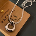 Stainless Steel Donut Necklace Minimalist Hollow Sweater Chain Fashion Necklace Nixie XL2155-6