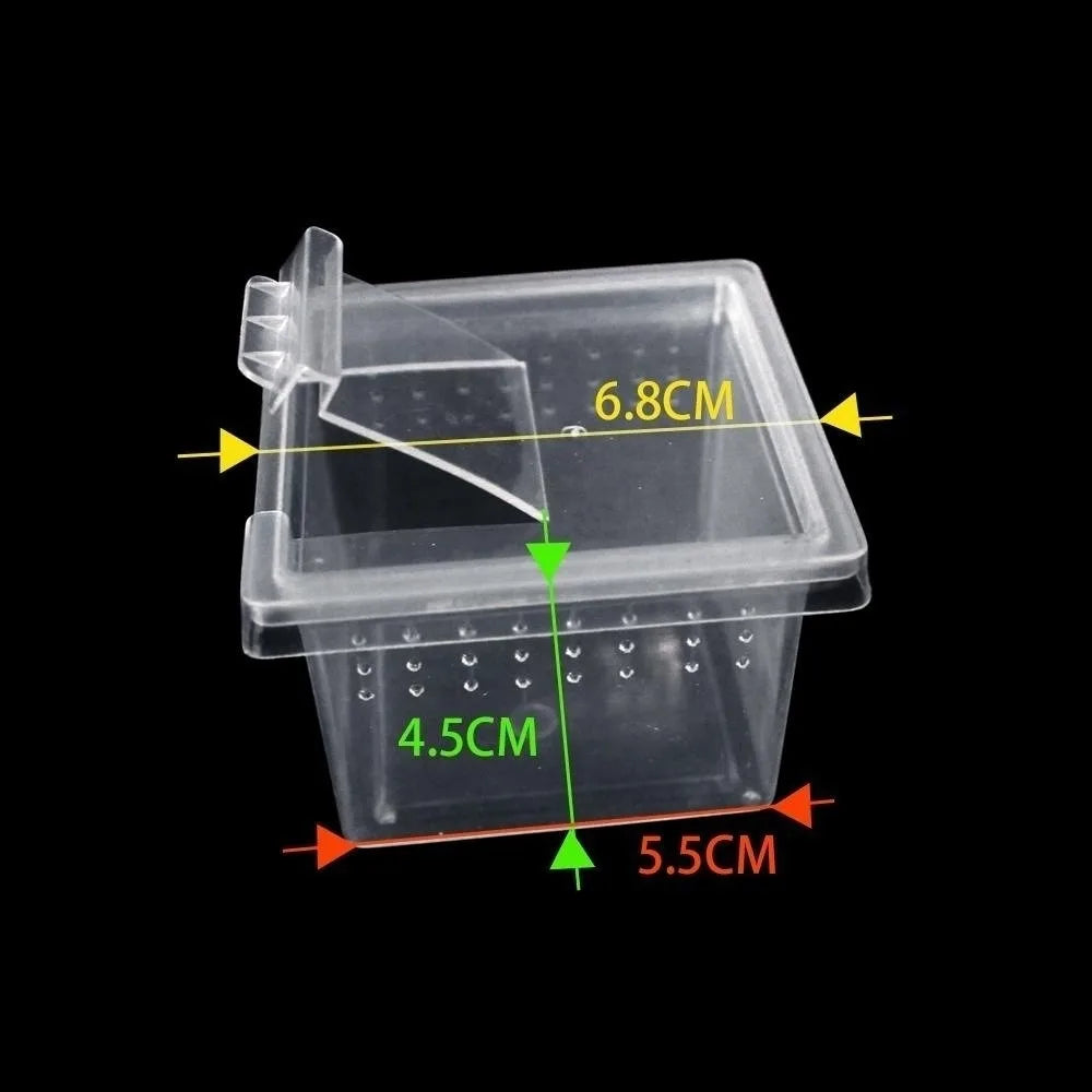 Clear Plastic Reptile Habitat Box – Anti-Escape Breeding & Feeding Reptile Habitat Box Nixie 5.5-4.5-6.8cm