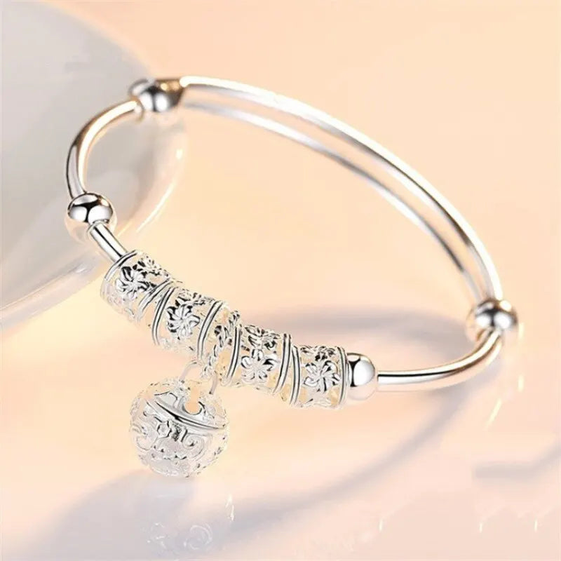 Silver Plated Beaded Bracelet – Boho Bells & Ethnic Style Fashion Bracelet Nixie
