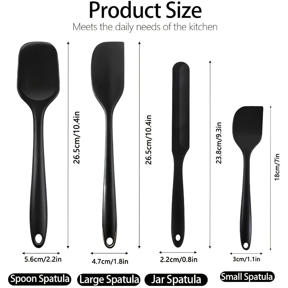 4-Piece Silicone Cooking Utensil Set – Heat-Resistant Spatulas Silicone Spatula Set Nixie