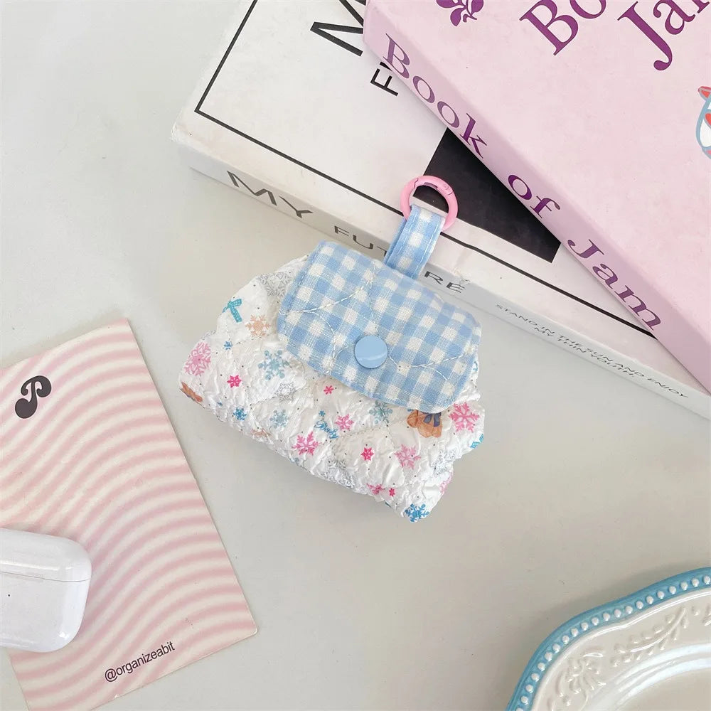Mini Quilted Makeup Bag – Kawaii Snap Closure Cosmetic Pouch Cosmetic Pouch Nixie 2