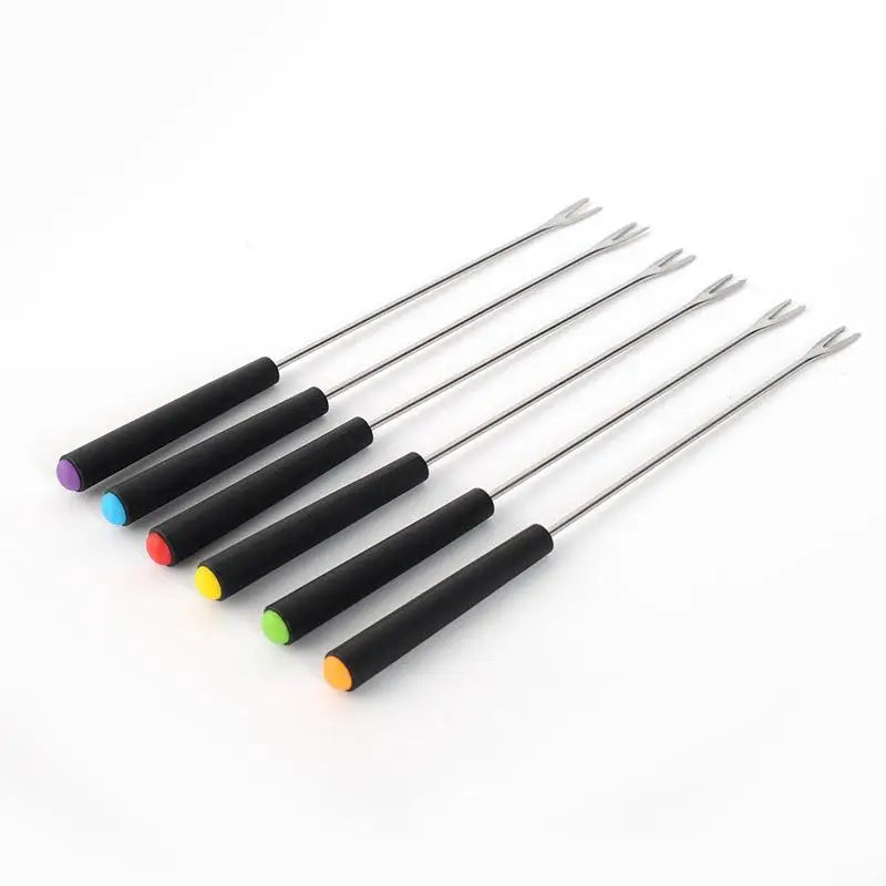 6-Piece Stainless Steel Fondue Fork Set – Cheese & Dessert Picks