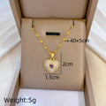 Heart Pendant Necklace Gold – Minimalist Stainless Steel Choker Pendant Necklace Nixie XL2606-576