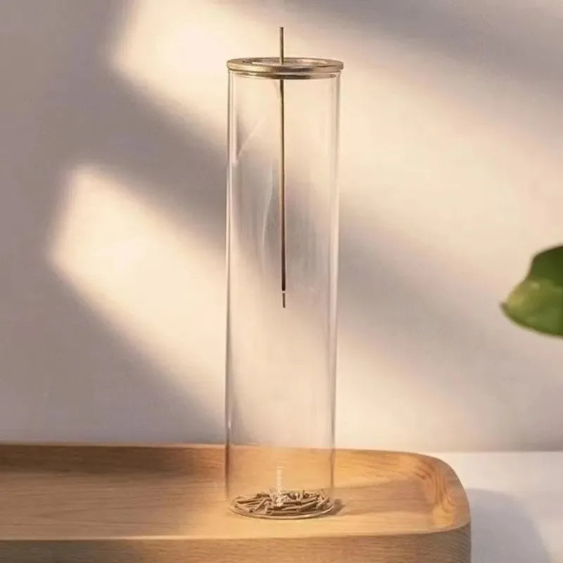 Cylindrical Glass Incense Stick Holder – Minimalist Zen Style Incense Holder Nixie