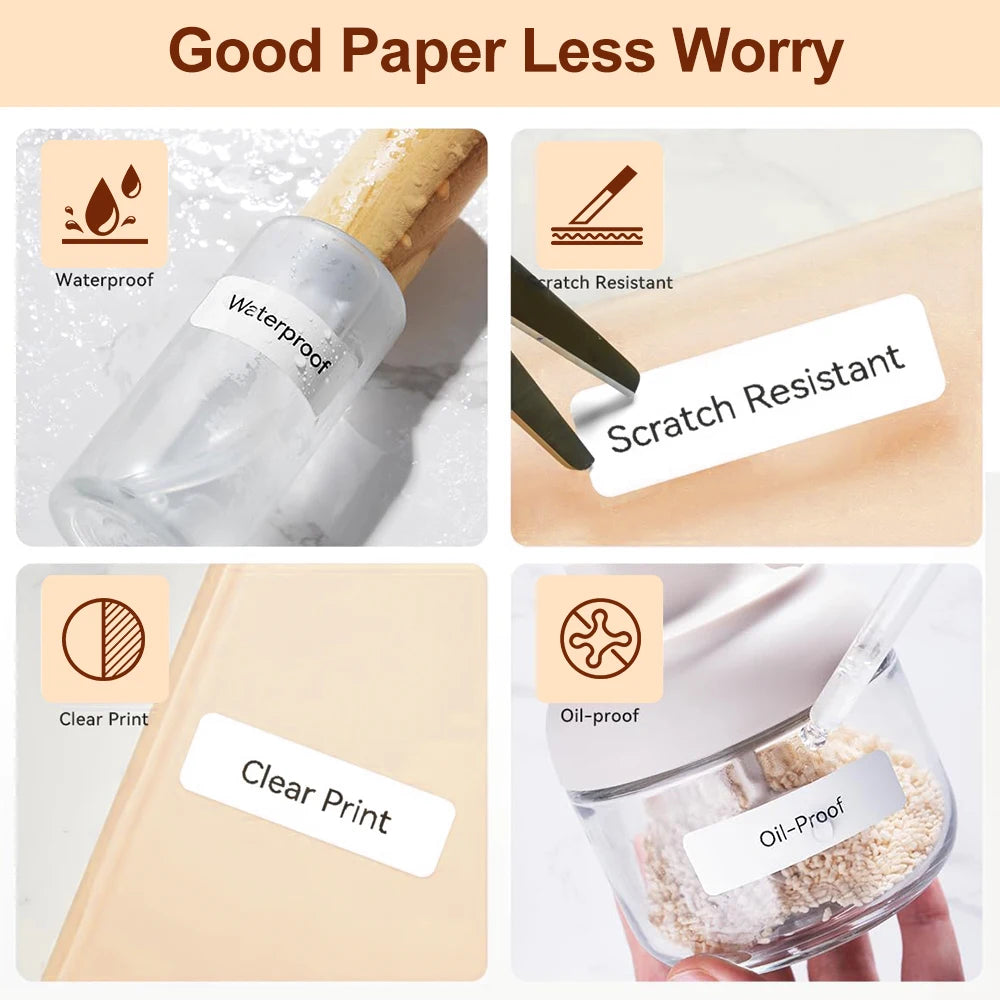 Niimbot Thermal Label Paper Rolls – Waterproof Anti-Oil Stickers Thermal Label Rolls Nixie