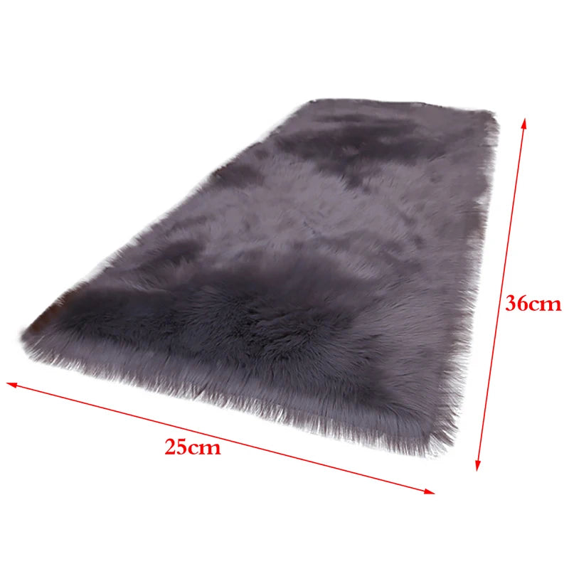 Soft Faux Sheepskin Plush Rug – Bedroom & Living Room Mat Plush Area Rug Nixie