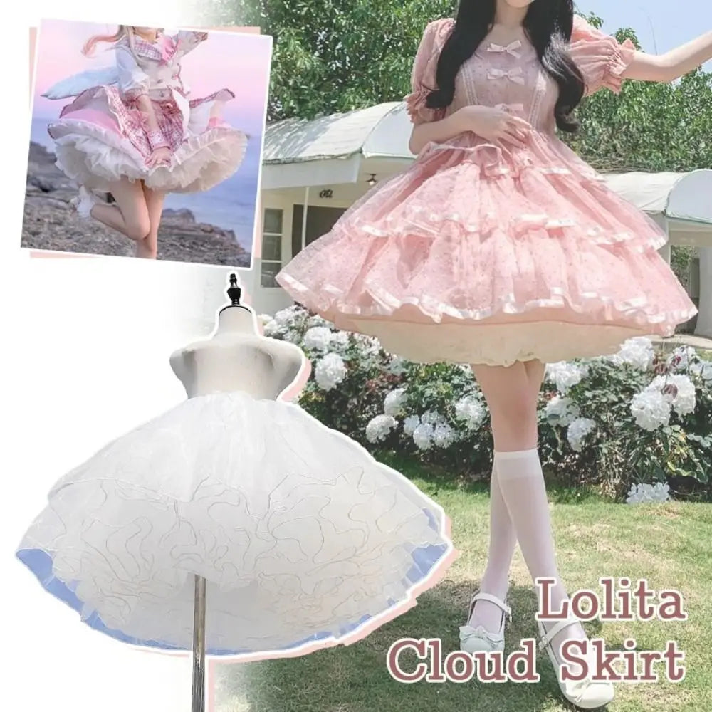 Lolita 4-Layer Boneless Puffy Petticoat Fluffy Skirt Support Lolita Petticoat Nixie