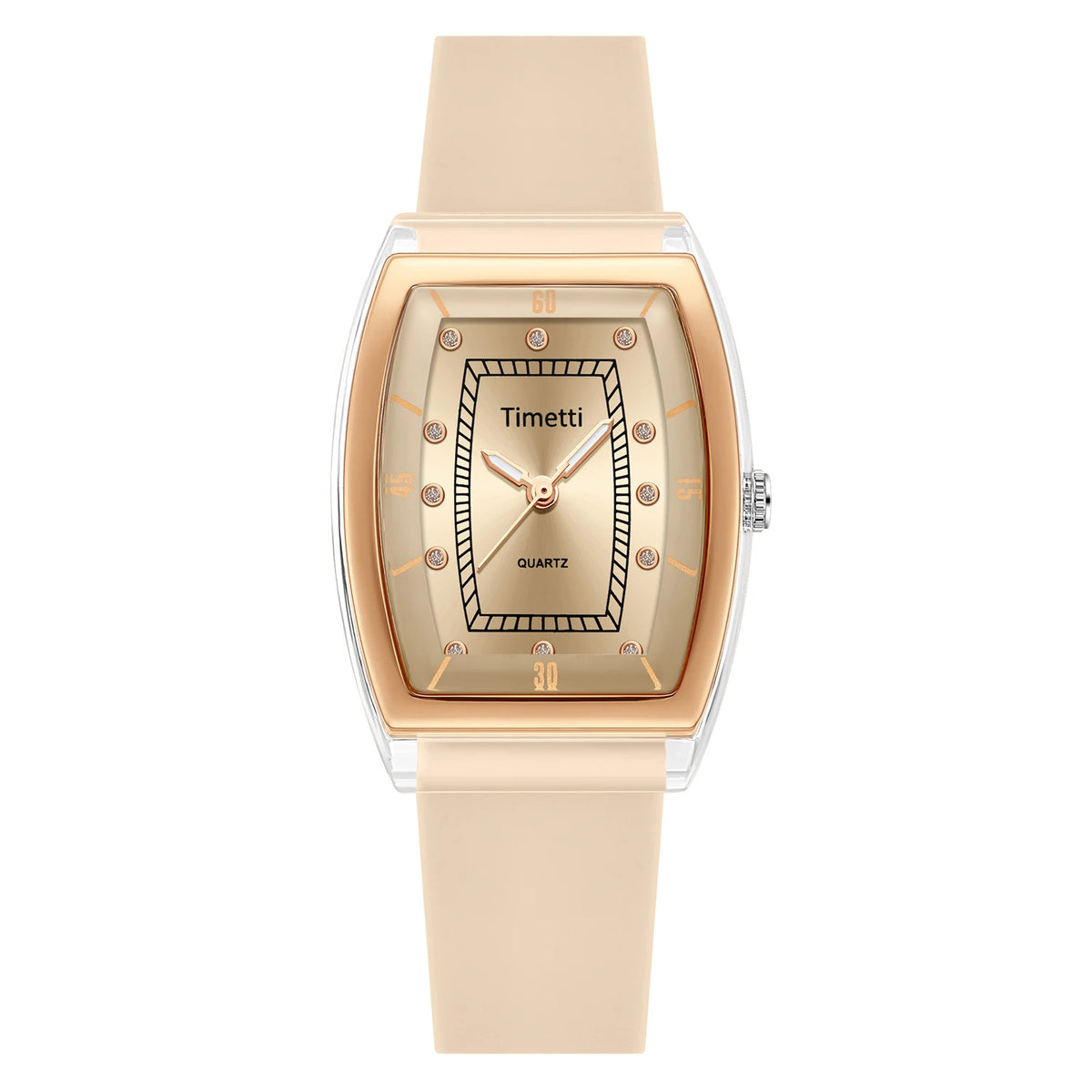 Timetti Retro Korean-Style Quartz Watch – Silicone Band Quartz Fashion Watch Nixie khaki