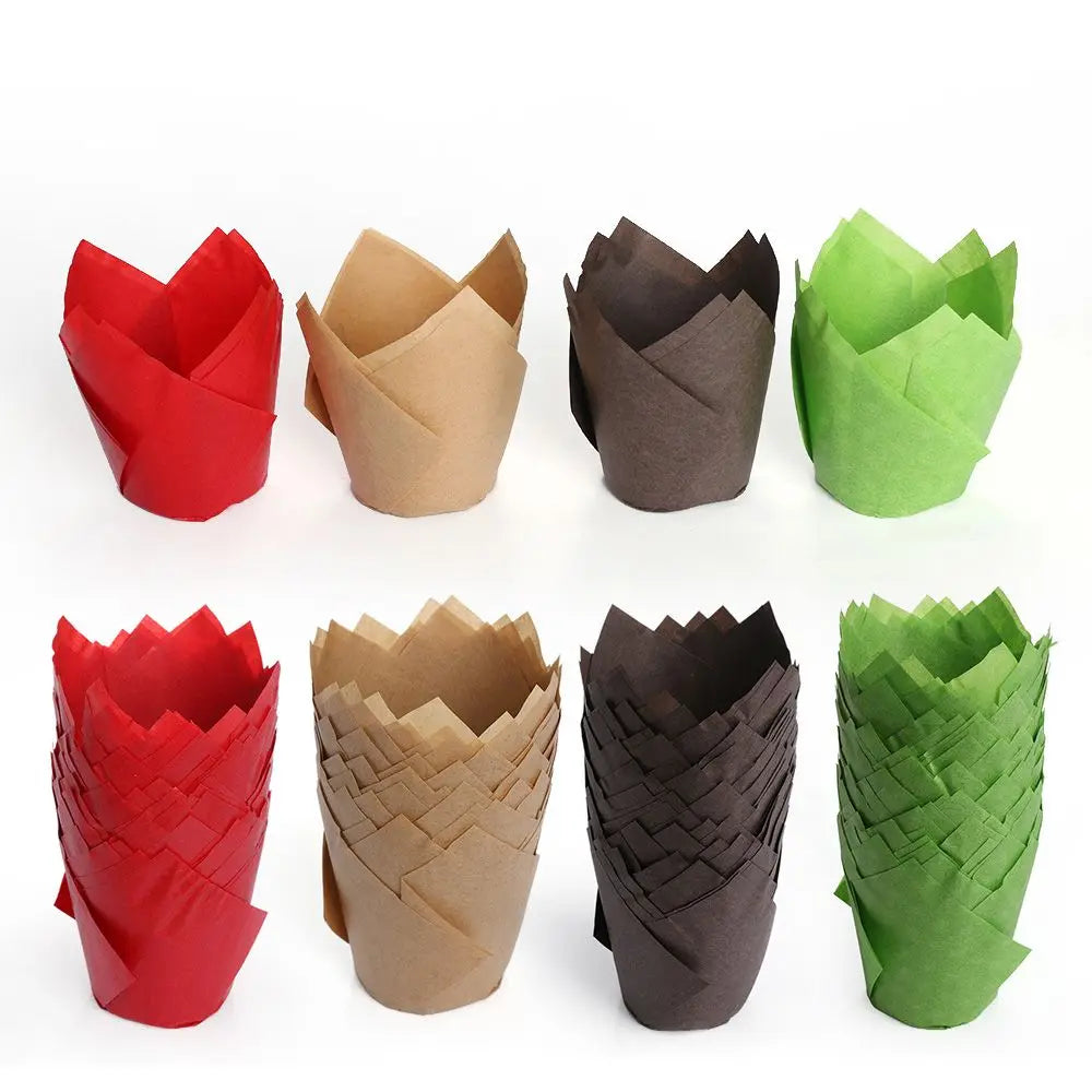50pcs Candy Color Greaseproof Cupcake Liners & Muffin Wrappers Cupcake Liners Nixie
