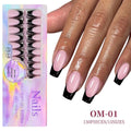 150pcs Press On Nails Black Pink French Tip with Rhinestones Press On Nails Nixie OM-01