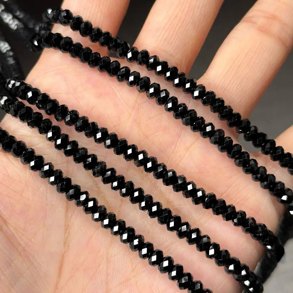 Black Spinel Stone Beads 2/3/4mm – 38cm DIY Jewelry Spacer Beads Jewelry Making Beads Nixie