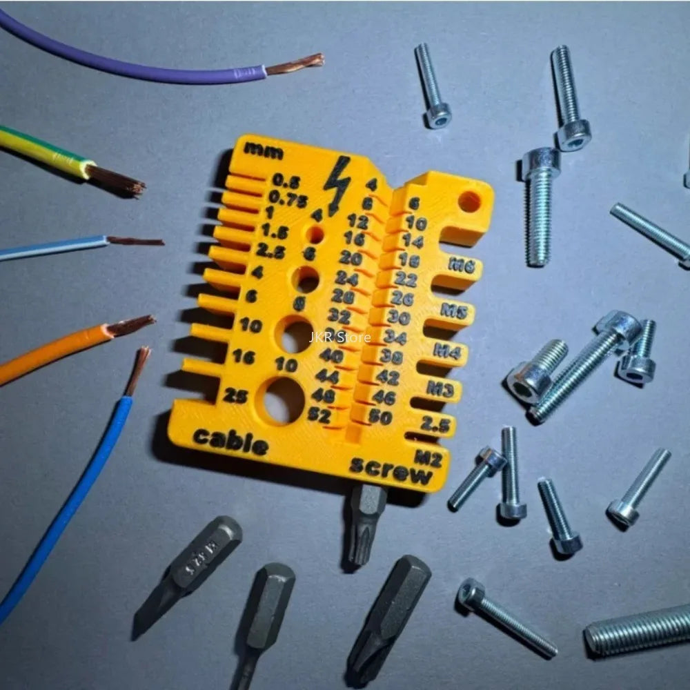 Double Sided Wire Gauge Screw Measuring Tool & Thickness Ruler