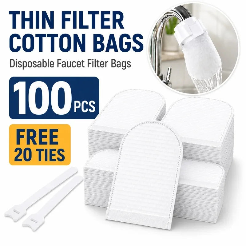 Cotton Faucet Filter Socks – Tap Water Strainer for Sediment & Rust Faucet Filter Sock Nixie 100Pcs 20 Straps