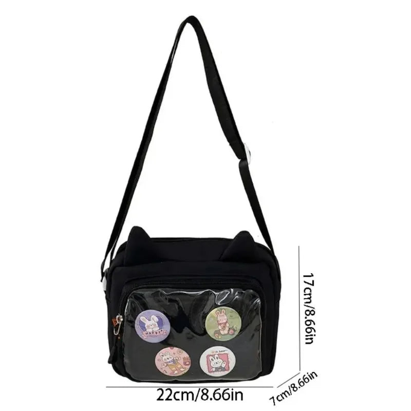 Japanese Transparent Itabag Y2K Nylon Crossbody Shoulder Bag Crossbody Shoulder Bag Nixie