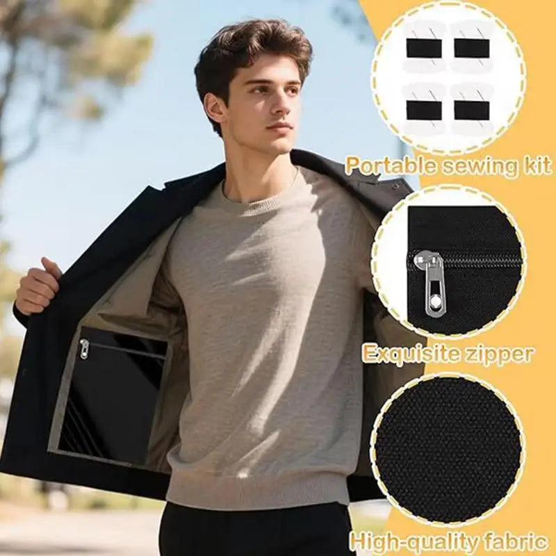 Sew-In Hidden Zipper Pocket for Jackets & Coats Sew-In Zipper Pocket Nixie