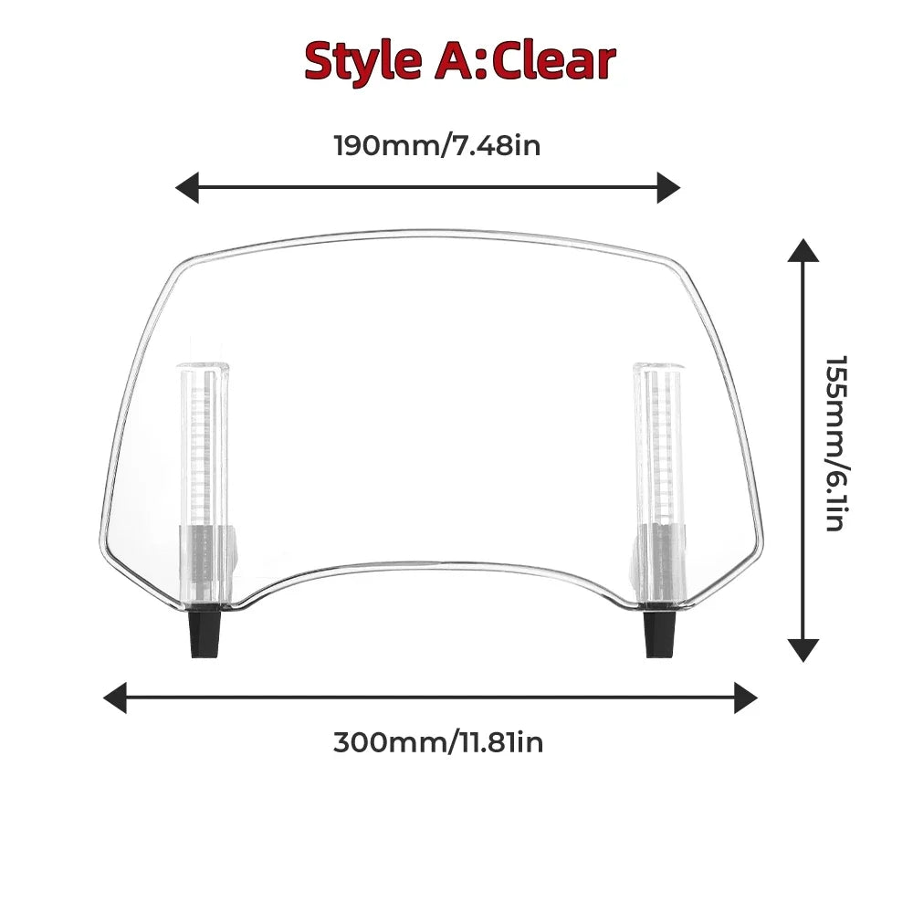 Universal Motorcycle Windshield – Adjustable Windscreen for BMW Yamaha Honda Motorcycle Windscreen Nixie Style A-Clear