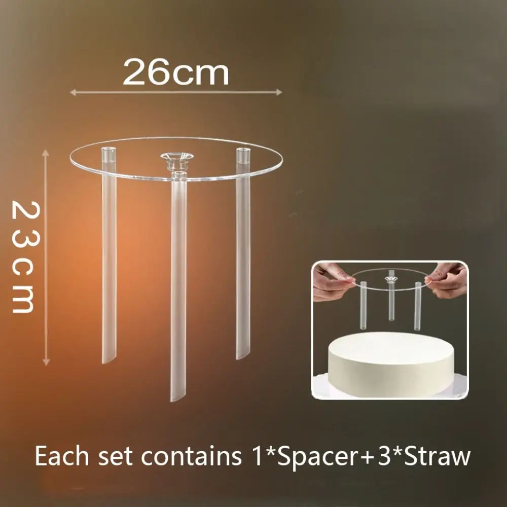 Transparent Plastic Multi-Layer Cake Stand Tier Support Set 4Pc
