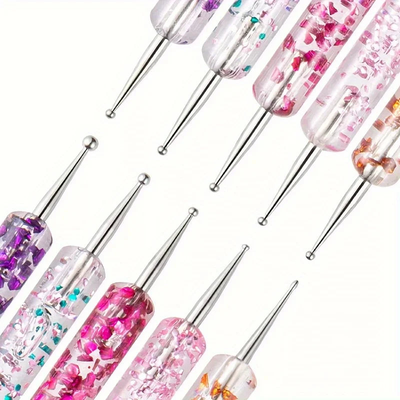 5-Piece Dual-Ended Nail Art Dotting Pen Set – Rhinestone Tools Nail Art Dotting Pens Nixie