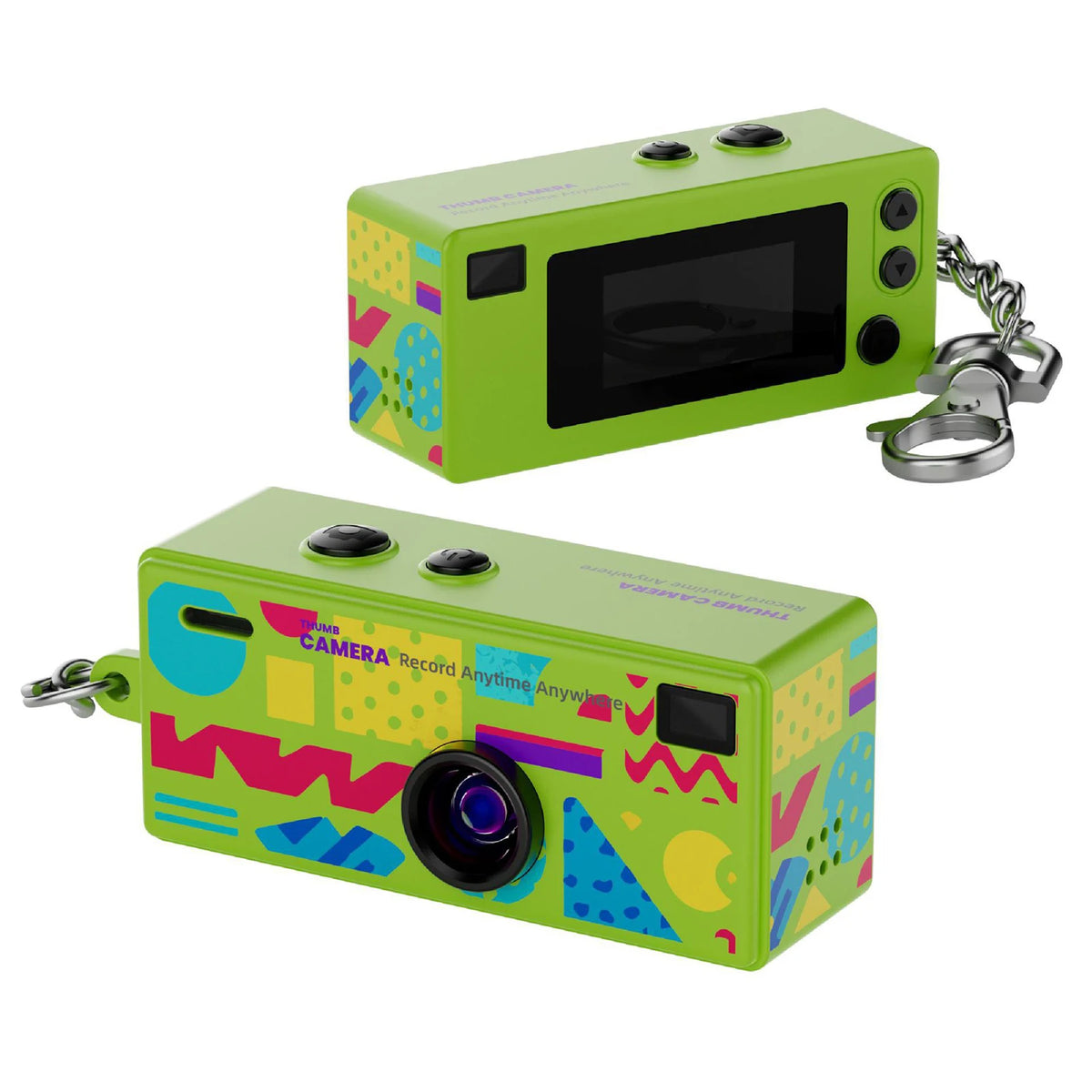 Retro Mini Keychain Camera 1080P HD Portable Video Recorder Mini Keychain Camera Nixie Yellow Green